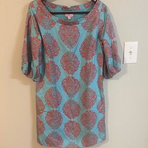 Lilly Pulitzer blue and Red Patterned Dress